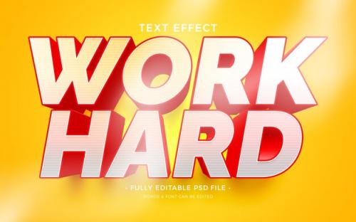 Work Hard Text Effect