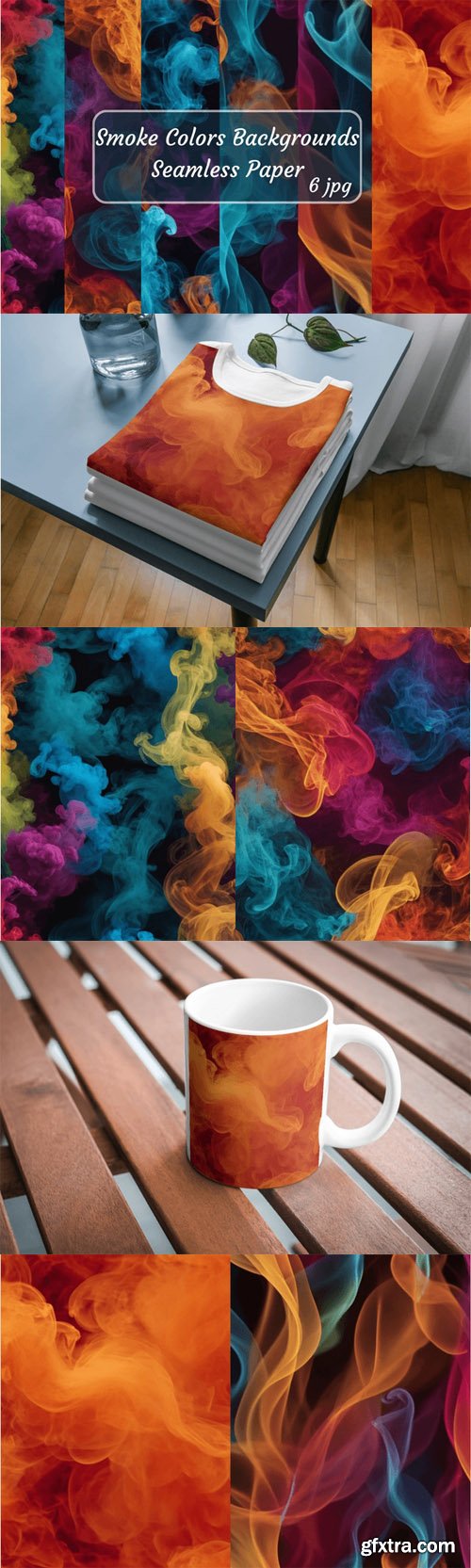 Smoke Colors Backgrounds - 6 Seamless Textures