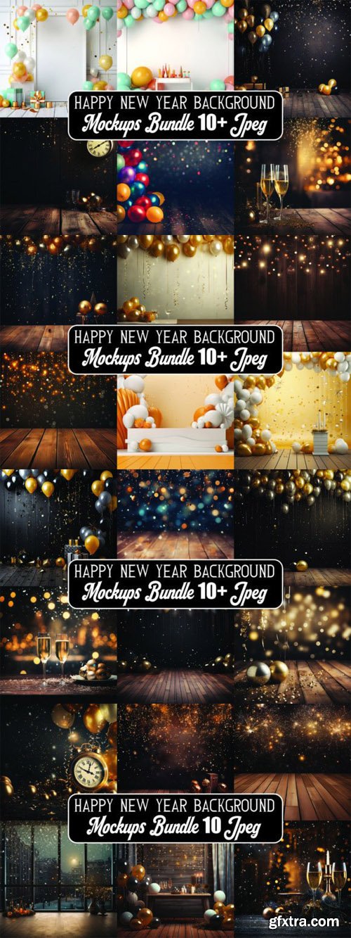 50 Happy New Year Backgrounds Mockups Bundle