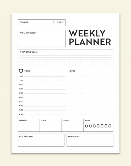 Black and White Planner Layout - 337449512