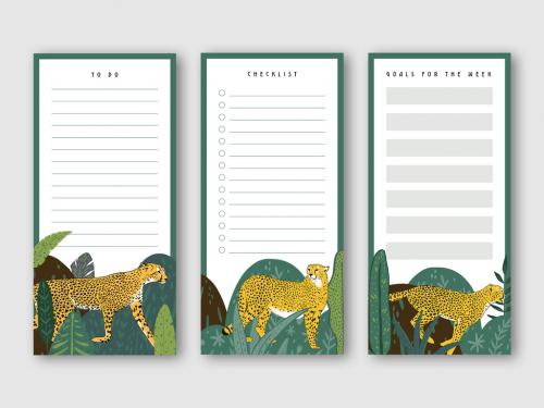 Planner Layouts with Animal Illustrations - 337451590