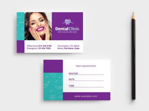 Dental Clinic Appointment Card Layout - 338451540