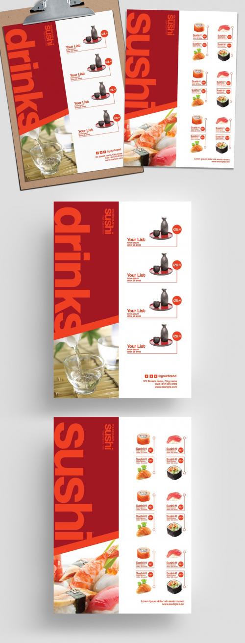 Modern Sushi Menu Layout - 338452996