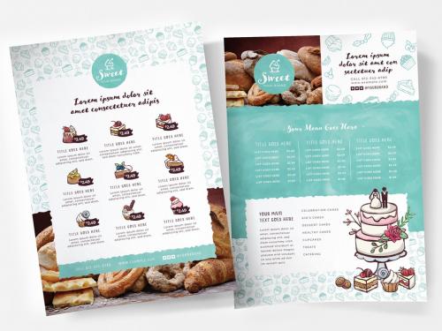 Cake Shop Bakery Menu Poster Layout - 338506345