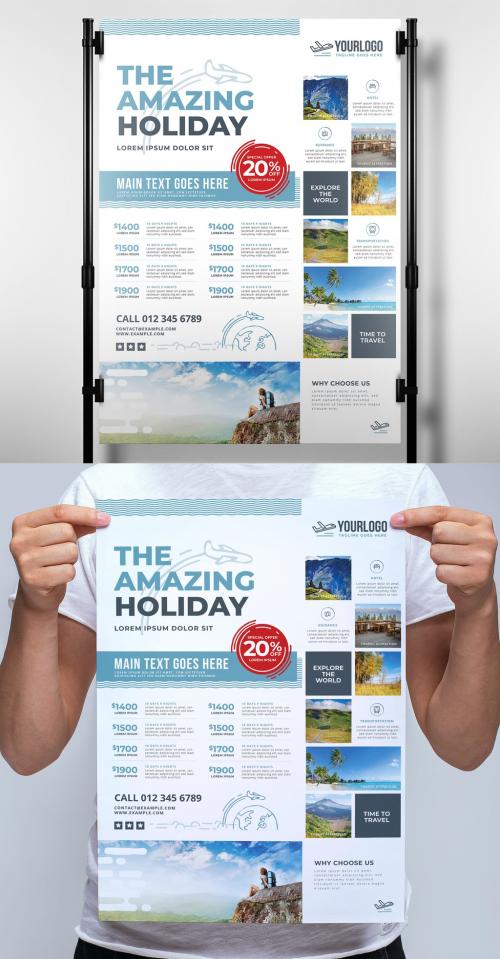 Travel Agency Tour Guide Poster Layout - 338509184