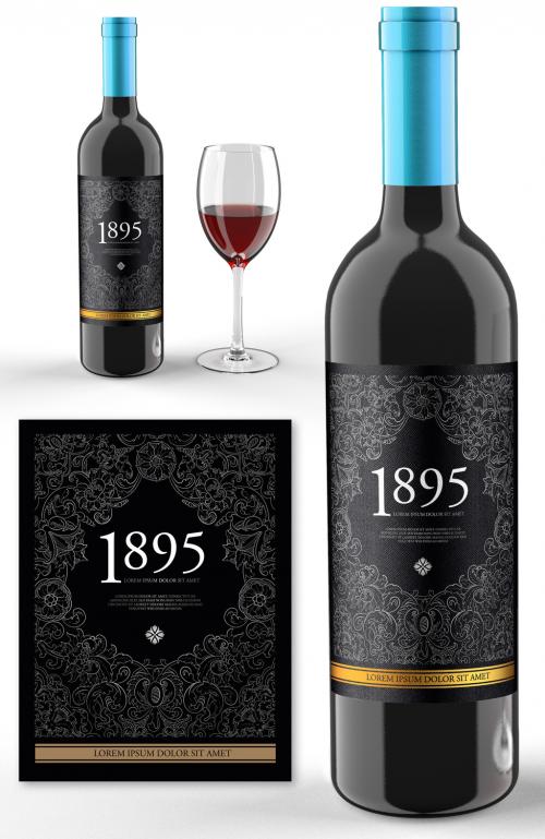 Vintage Wine Label Layout - 338548976