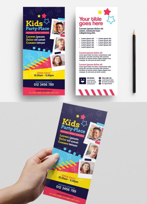 Kids Party Event Flyer Layout - 338961008