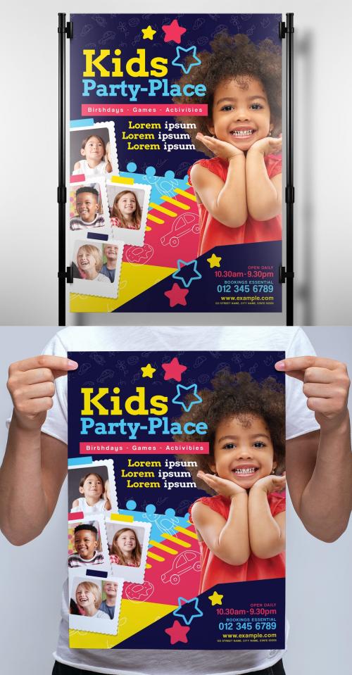 Kids Party Event Poster or Banner Layout - 338961069