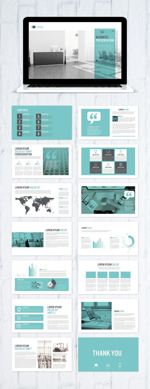 Multipurpose Blue and Grey Presentation Layout - 339257861