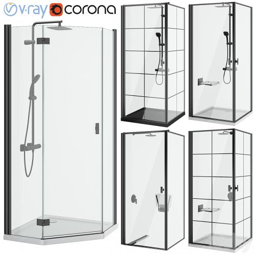 Shower cabins Radaway Nes 8 Black set 136