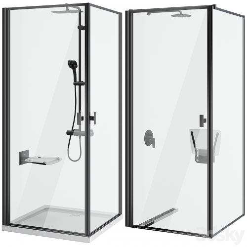 Shower cabins Radaway Nes 8 Black set 136