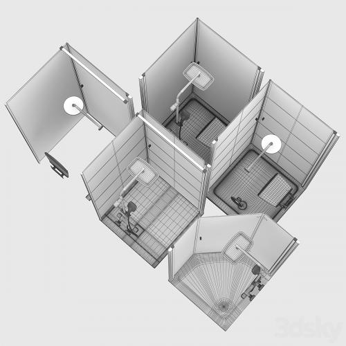 Shower cabins Radaway Nes 8 Black set 136