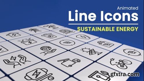 Videohive 50 Animated Sustainable Energy Line Icons 50120969