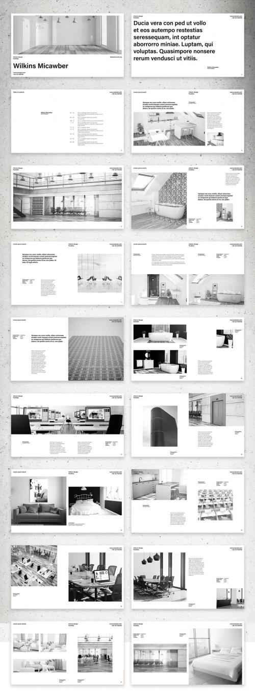 Black and White Portfolio Digital Presentation Layout - 340013695