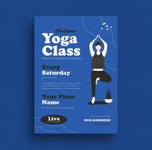 Yoga Class Flyer Layout - 340030396