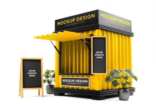 Booth Container Food Stand Mockup