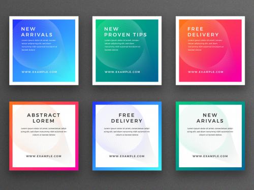 Abstract Social Media Post Layout with Gradient Color - 340989672