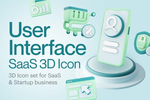 SaaS User Interface 3D Icon Set