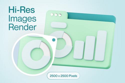 SaaS User Interface 3D Icon Set