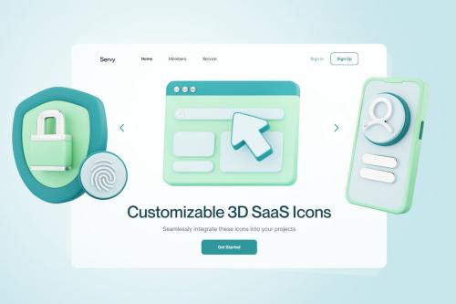 SaaS User Interface 3D Icon Set