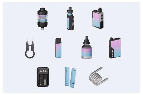 3D Icon Electronic Cigarette Vape Illustration