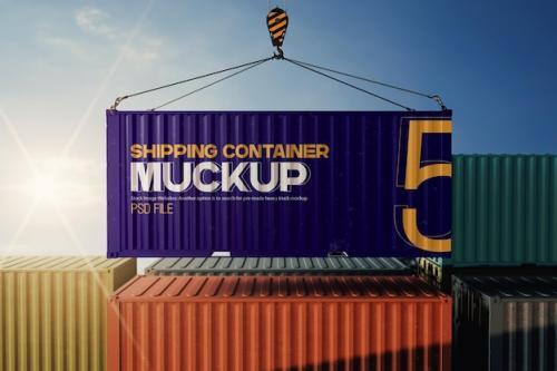 Psd Logo Mockup On Cargo Container