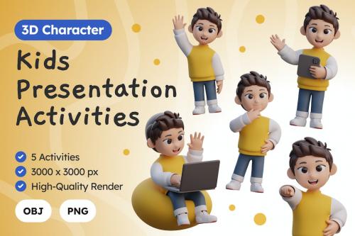 3D Kids Presentation Activities Illustration