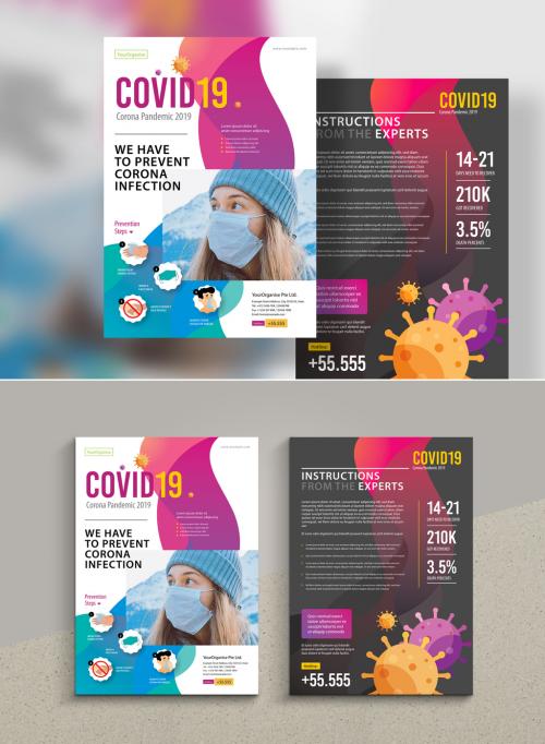 Medical Flyer Layout with COVID-19 Treatment - 341011479