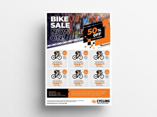 Cycling Shop Poster Layout with Product Grid Layout - 341021975