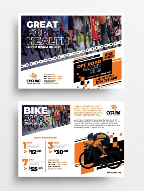 Cycling Shop Flyer Layout with Orange Swash - 341021978