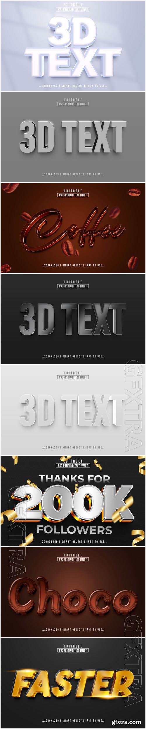 8 Psd style text effect editable set vol 49