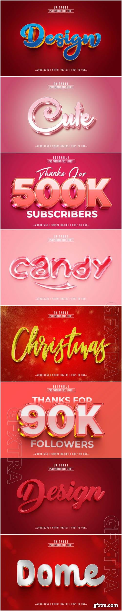 8 Psd style text effect editable set vol 48