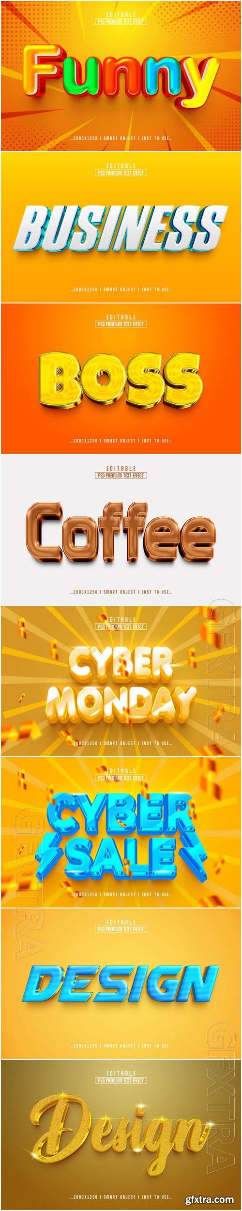 8 Psd style text effect editable set vol 44