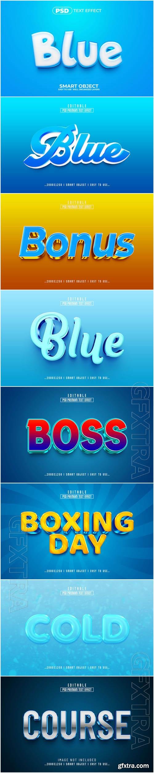 8 Psd style text effect editable set vol 43