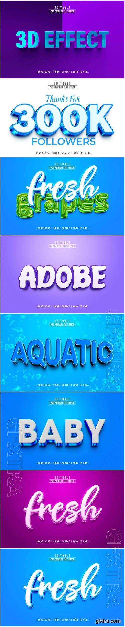 8 Psd style text effect editable set vol 50