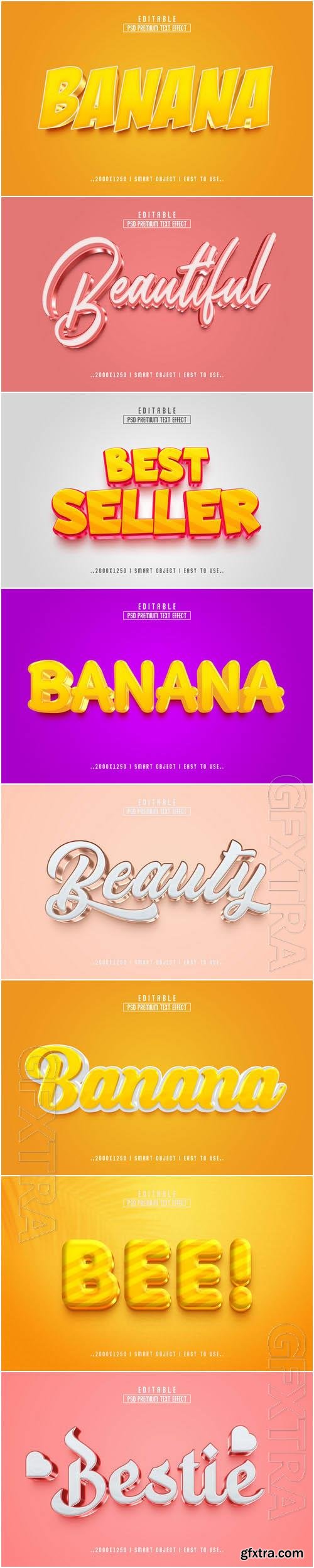 8 Psd style text effect editable set vol 41