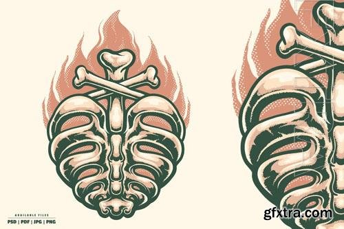 Burn Ribs Illustration