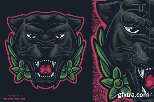 Black Panther Head Illustration