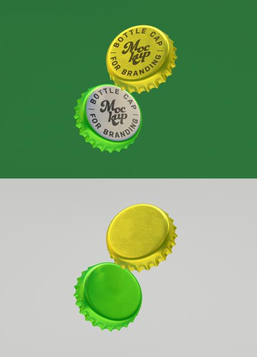 Two Bottle Caps Mockup - 341029564