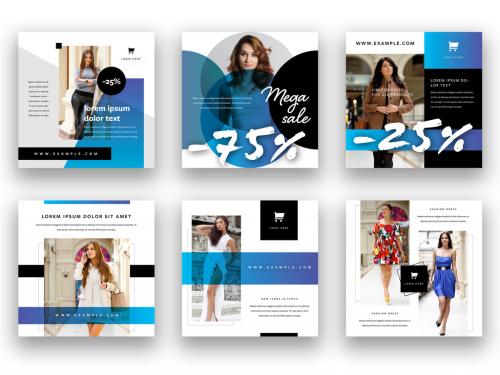 Fashion Sale Social Media Layout Set - 341723207