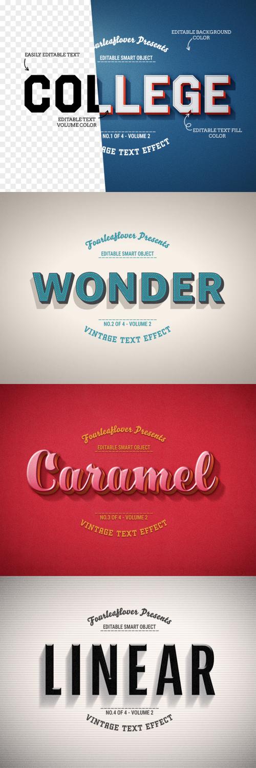 Retro Text Effect Mockup Bundle - 341767896