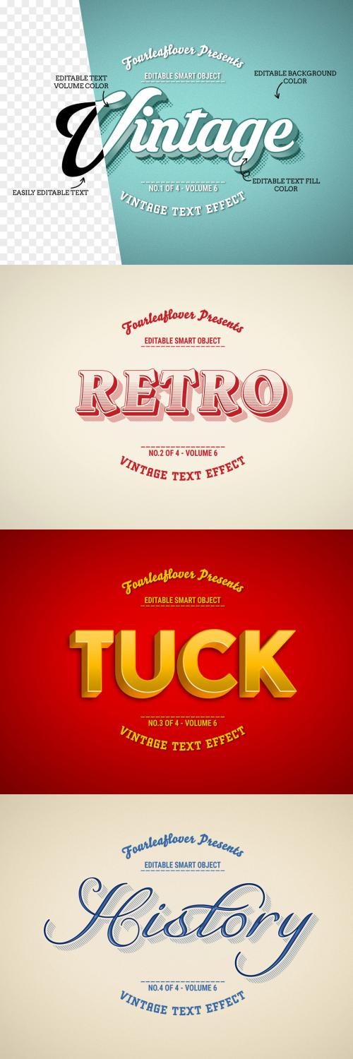 Retro Text Effect Mockup Bundle - 341772170