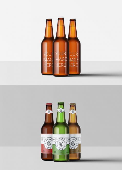 3 Beer Bottle Mockup - 341780011