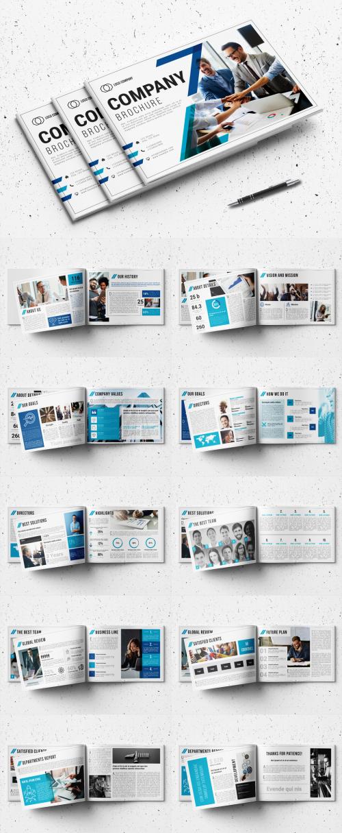 Company Profile Layout with Blue Accents - 341811646