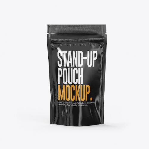 Psd Standup Pouch Bag Mockup For Coffee Bag Packaging