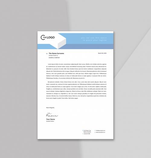 Letterhead with Geometric Elements Header - 342128390