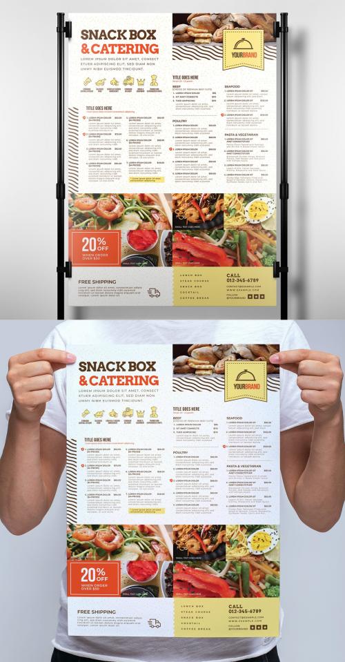 Catering Food Takeout Menu Poster Layout - 342167553