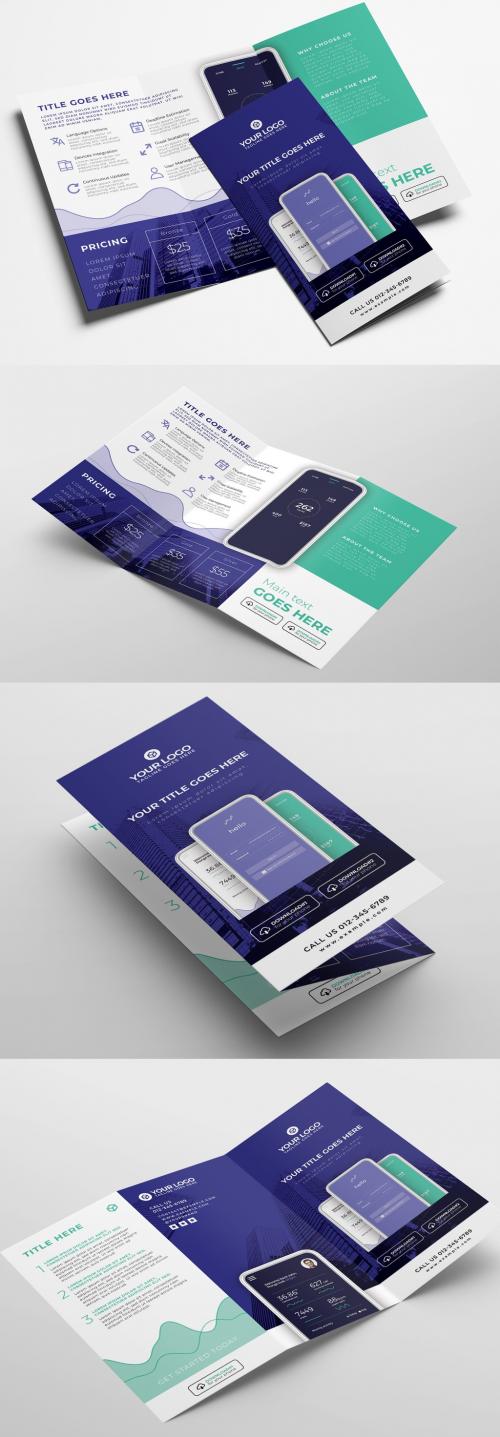 Mobile App Trifold Brochure Layout - 342167571