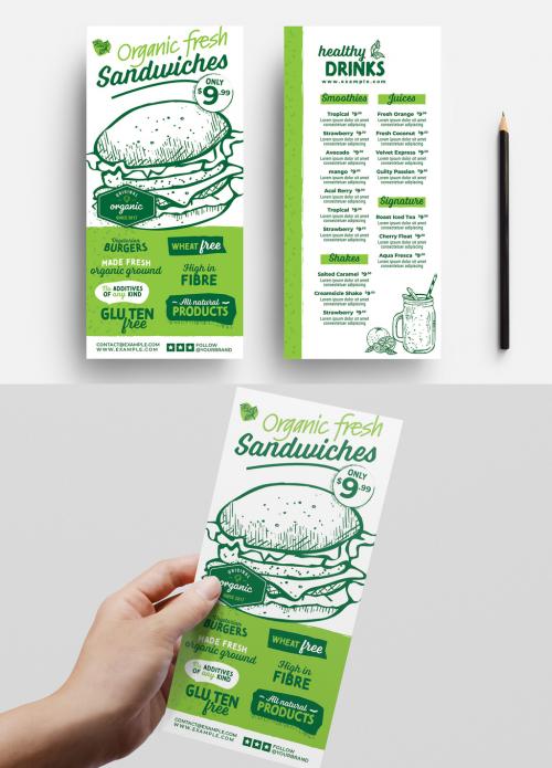 Sandwich Shop Menu Flyer Layout - 342167597