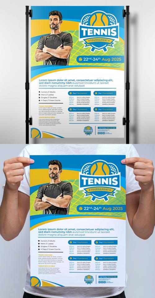 Tennis Tournament Poster Layout - 342167624